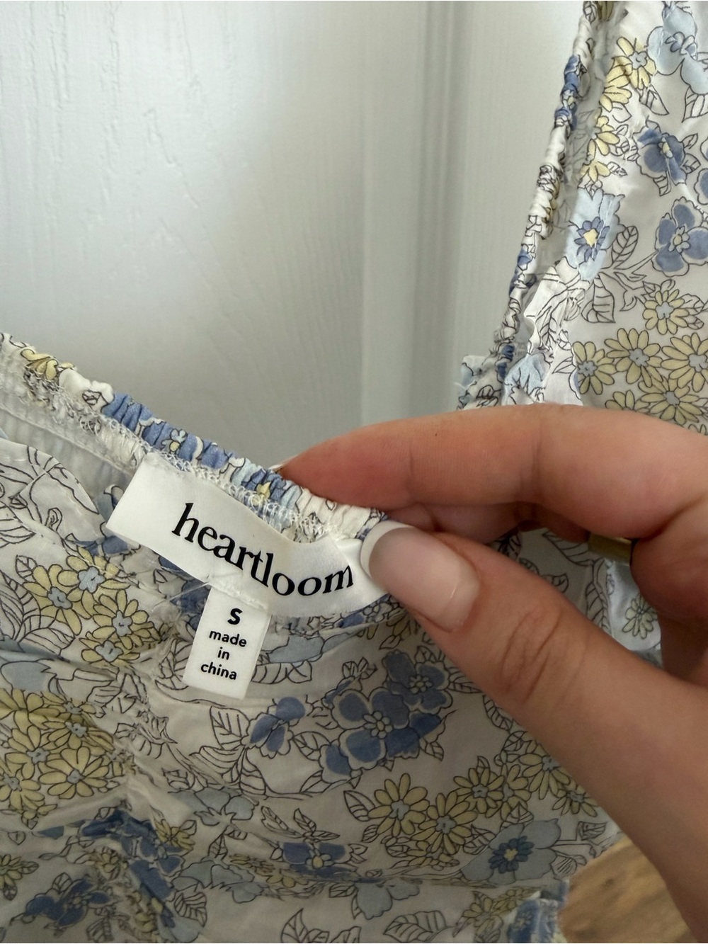 Heartloom Blue & Olive Floral Puff-Sleeve Mini Dress - Picture 4 of 4